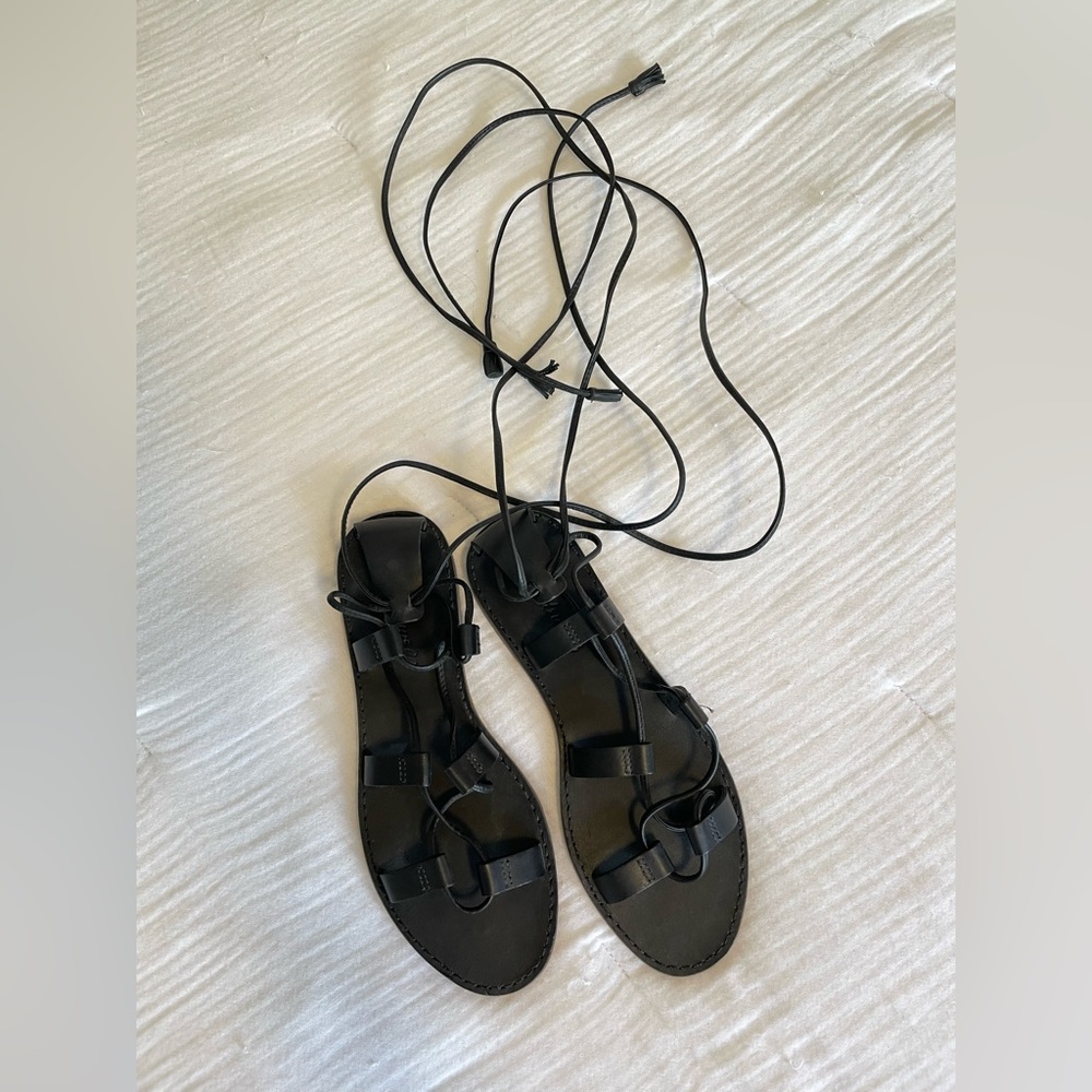 Madewell Boardwalk Lace Up Leather Gladiator Sandals Size 7.5
